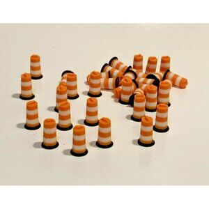 HO Scale Road Traffic Orange Barrels X30 Pack – 1:87 Model Train Construction